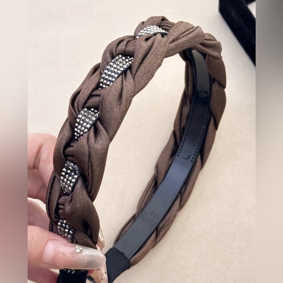 Rhinestone Braided Wide Headband - Picture 4 of 7